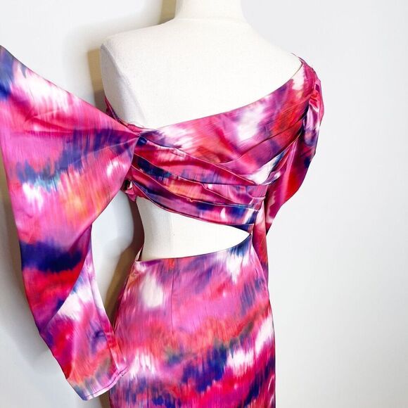 Lovers and Friends Small Santa Monica Dress Barbie Pink Tie Dye Cut Out REVOLVE - Picture 4 of 8
